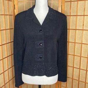 Positive Attitude Jacket Short Black Sweater Jacket